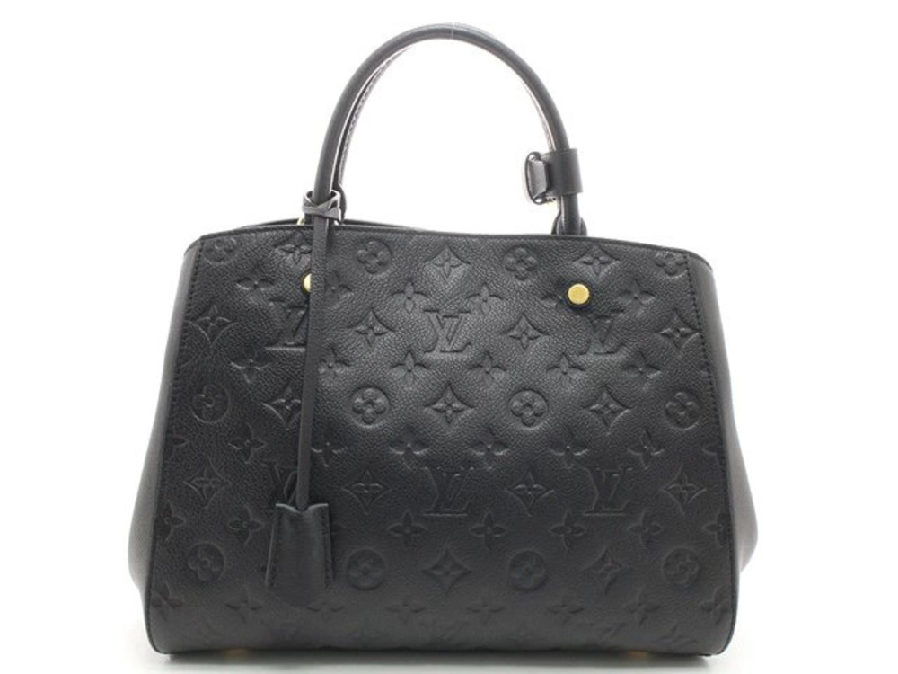 LOUIS VUITTON Montaigne 2way Shoulder Bag Monogram Empreinte Leather Noir Black